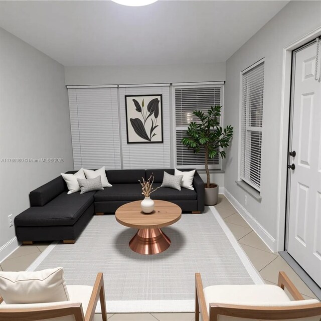 442 SW 22nd Ave, Fort Lauderdale, FL 33312 - living room with light tile patterned floors and baseboards