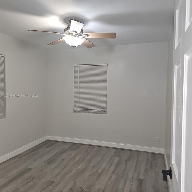 442 SW 22nd Ave, Fort Lauderdale, FL 33312 - unfurnished room featuring wood finished floors, baseboards, and a ceiling fan
