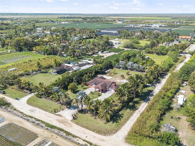 bird's eye view with a rural view