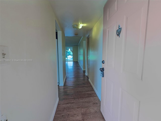 1103 NW 58th Ter Unit 224, Sunrise, FL 33313 - corridor with baseboards and dark wood-style floors