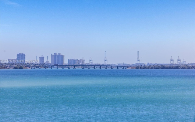 property view of water featuring a view of city