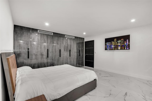 5241 Redwood Ct, Plantation, FL 33317 - bedroom with visible vents, recessed lighting, baseboards, and marble finish floor