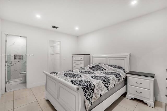 5241 Redwood Ct, Plantation, FL 33317 - bedroom with recessed lighting, visible vents, baseboards, and light tile patterned flooring