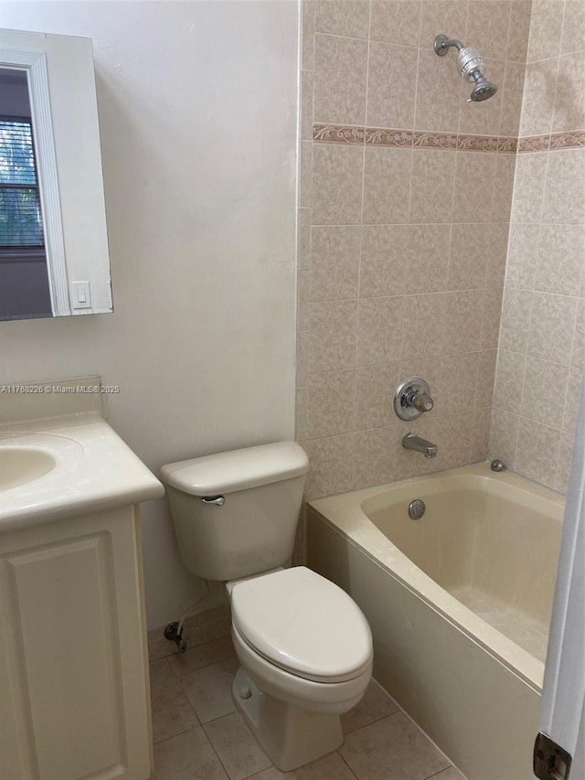 5450 NW 107th Ave Unit 705, Doral, FL 33178 - bathroom featuring tile patterned flooring, tub / shower combination, baseboards, toilet, and vanity