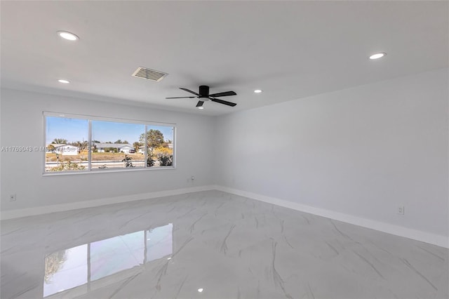 1801 Hancock Bridge Pkwy, Cape Coral, FL 33990 - spare room featuring recessed lighting, visible vents, and baseboards
