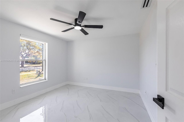 1801 Hancock Bridge Pkwy, Cape Coral, FL 33990 - unfurnished room with a ceiling fan, baseboards, and visible vents