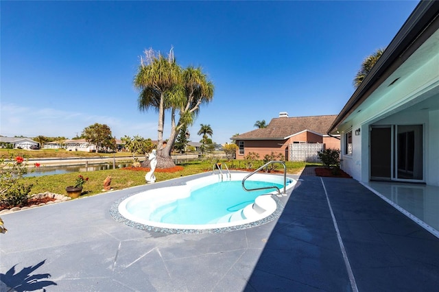 1801 Hancock Bridge Pkwy, Cape Coral, FL 33990 - outdoor pool featuring a patio and a water view