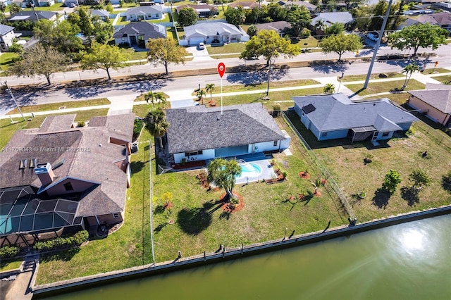 1801 Hancock Bridge Pkwy, Cape Coral, FL 33990 - birds eye view of property with a residential view and a water view