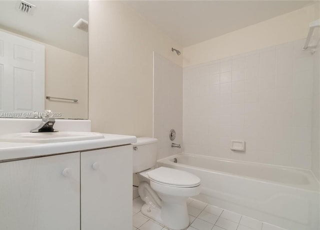 5530 NW 61st St Unit 303, Coconut Creek, FL 33073 - full bathroom with washtub / shower combination, vanity, and tile patterned flooring