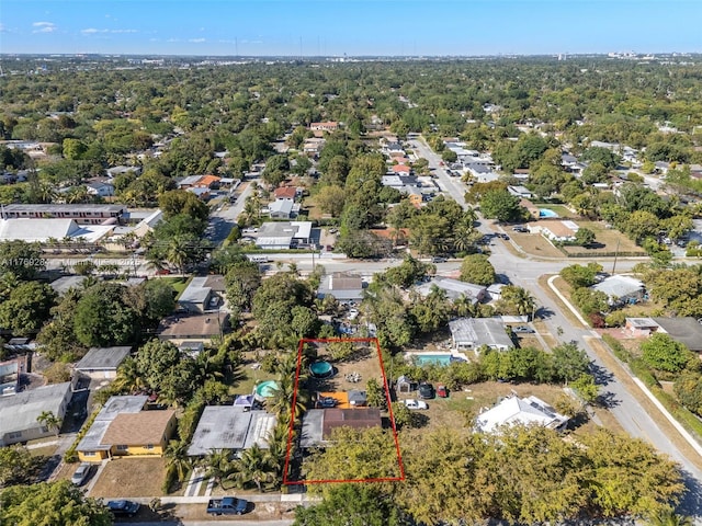 bird's eye view with a residential view