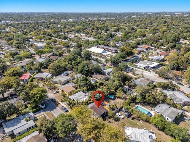 aerial view with a residential view