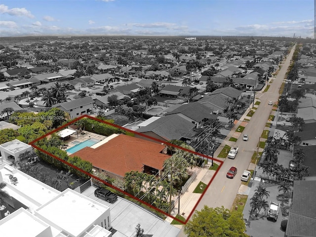 bird's eye view with a residential view