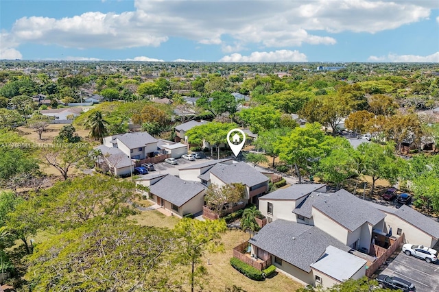 aerial view with a residential view
