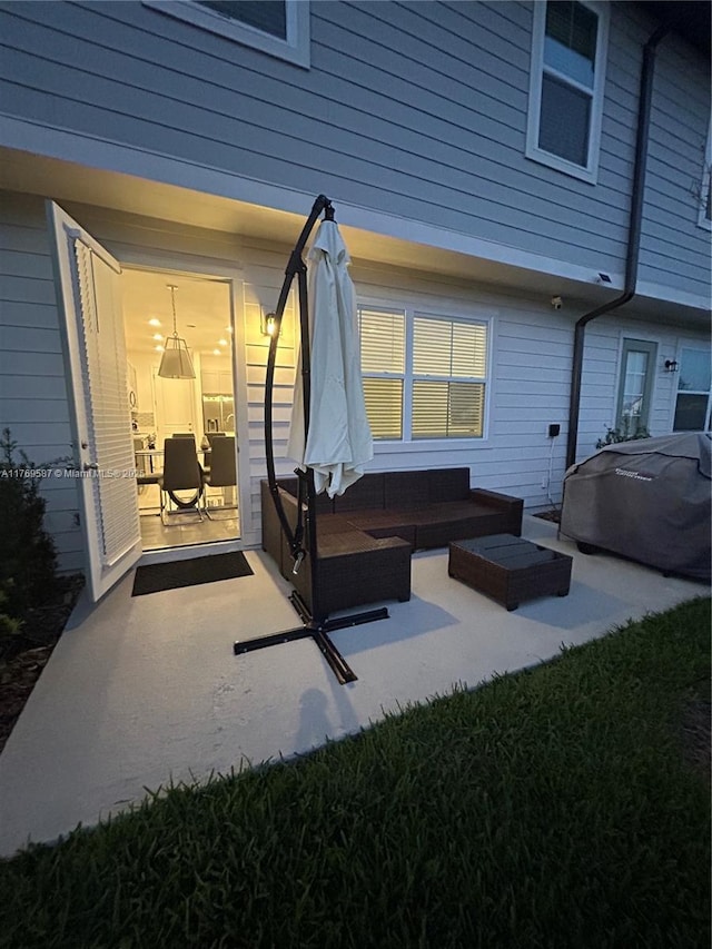 view of patio / terrace with an outdoor living space