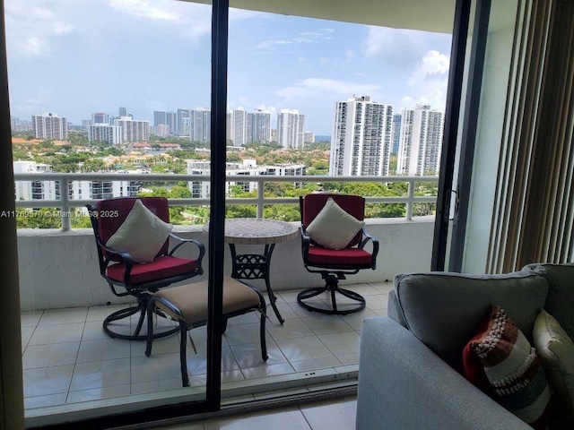 balcony with a view of city