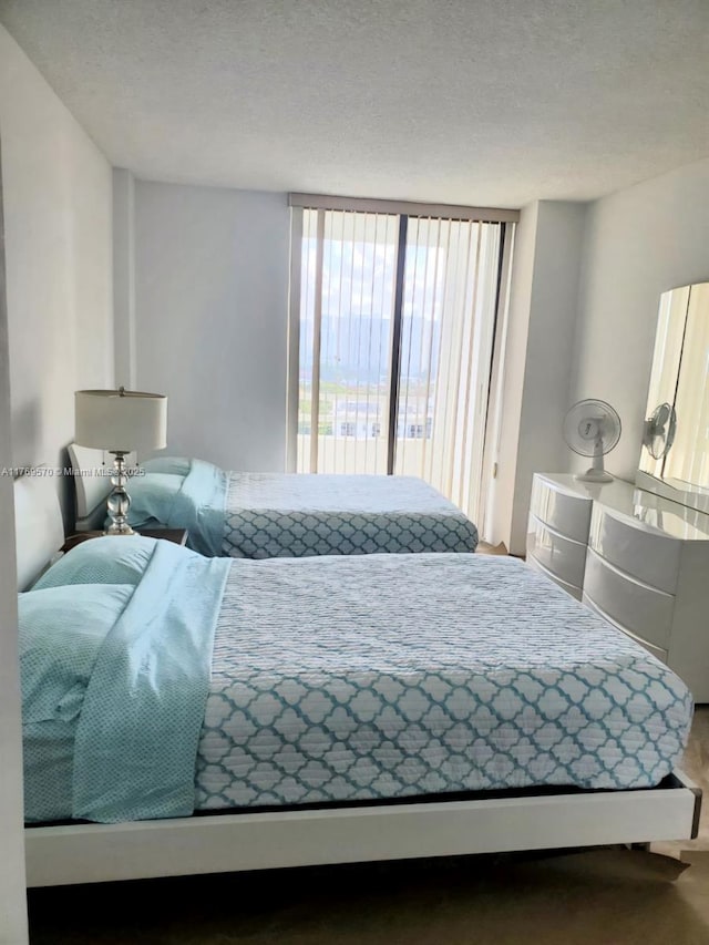 bedroom with a textured ceiling