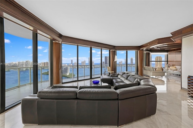 4000 Island Blvd Unit Ph6, Aventura, FL 33160 - living area with a water view, a city view, and plenty of natural light