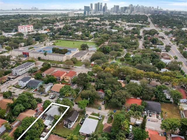 bird's eye view with a view of city