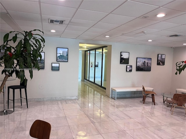 community lobby with visible vents