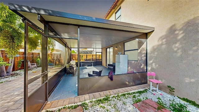 view of patio with fence