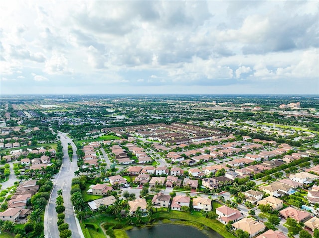aerial view with a residential view