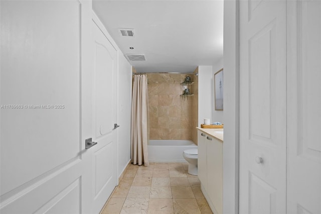 2101 Brickell Ave Unit 1809, Miami, FL 33129 - full bathroom with toilet, shower / bath combination with curtain, and vanity