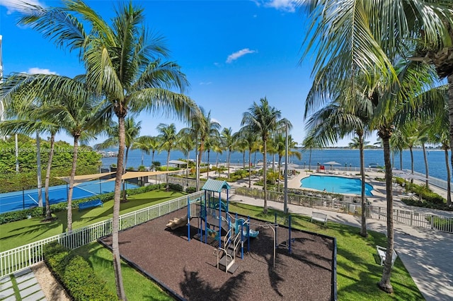 2101 Brickell Ave Unit 1809, Miami, FL 33129 - surrounding community with fence and a water view