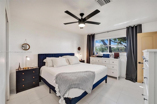 3407 N Longfellow Cir, Hollywood, FL 33021 - bedroom featuring light tile patterned flooring and ceiling fan
