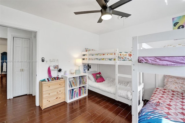 3407 N Longfellow Cir, Hollywood, FL 33021 - bedroom with wood finished floors and a ceiling fan