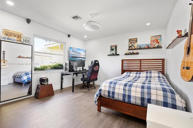 2541 Golf View Dr, Weston, FL 33327 - bedroom with wood finished floors, recessed lighting, an office area, and baseboards