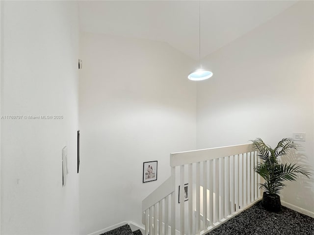 4306 N Carambola Cir N, Coconut Creek, FL 33066 - stairs with baseboards and vaulted ceiling