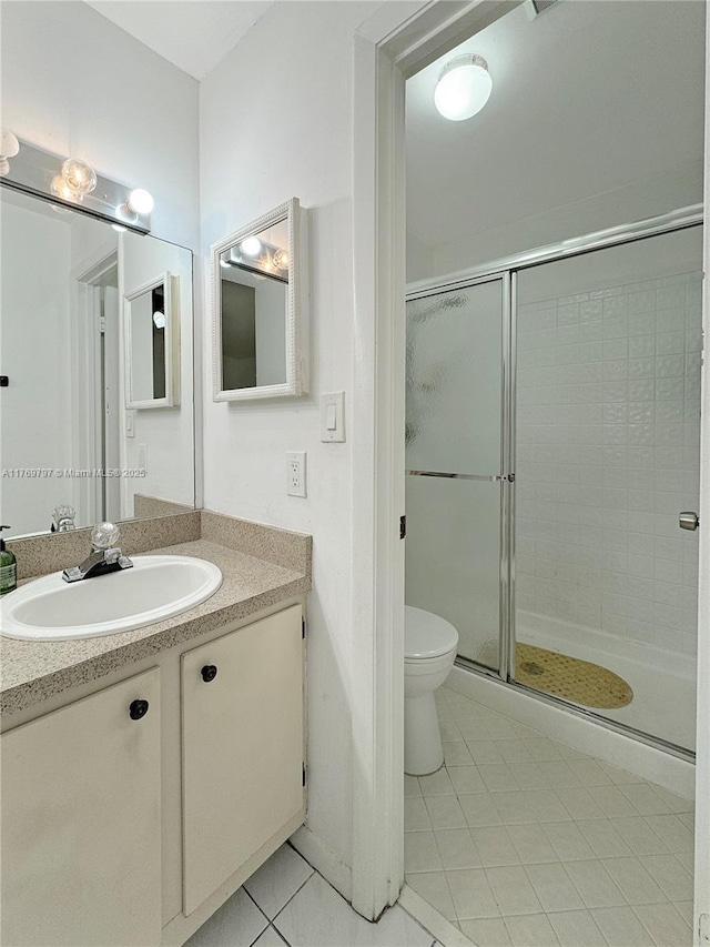 4306 N Carambola Cir N, Coconut Creek, FL 33066 - full bath with tile patterned floors, a shower stall, toilet, and vanity