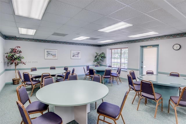 4306 N Carambola Cir N, Coconut Creek, FL 33066 - dining space with light carpet and a paneled ceiling