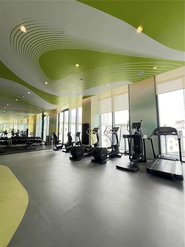 501 NE 31st St Unit 202, Miami, FL 33137 - workout area featuring recessed lighting