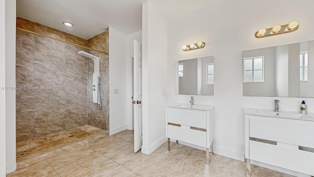 14214 SW 129th Path, Miami, FL 33186 - full bath with two vanities, walk in shower, and baseboards