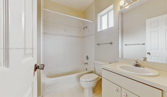 14214 SW 129th Path, Miami, FL 33186 - bathroom featuring toilet, bathing tub / shower combination, vanity, and tile patterned floors