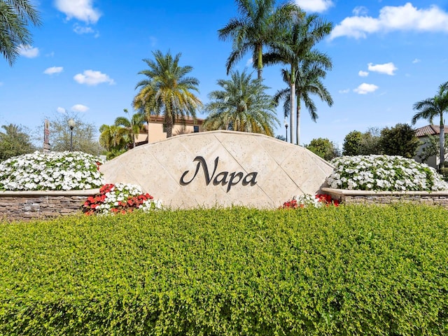 view of community sign