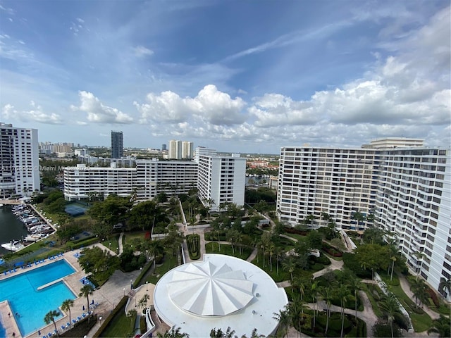 exterior space featuring a view of city