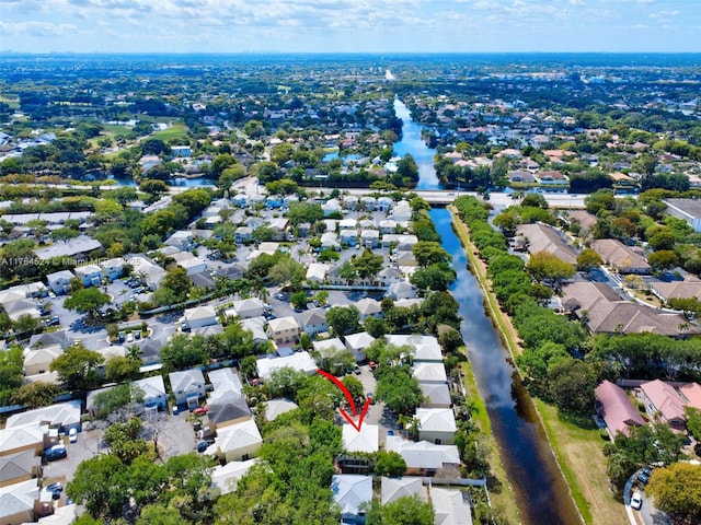 drone / aerial view with a residential view