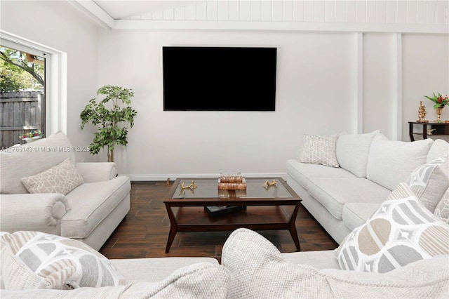 19915 NE 10th Place Way, Miami, FL 33179 - living room with wood finished floors, baseboards, and vaulted ceiling