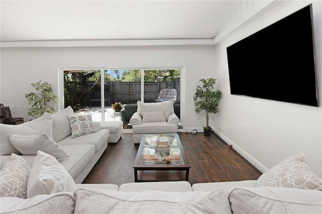 19915 NE 10th Place Way, Miami, FL 33179 - living room with baseboards and wood finished floors