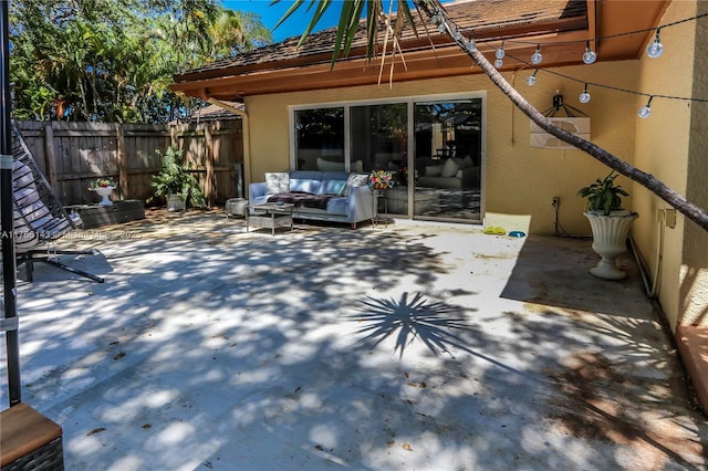 19915 NE 10th Place Way, Miami, FL 33179 - view of patio / terrace with fence and outdoor lounge area