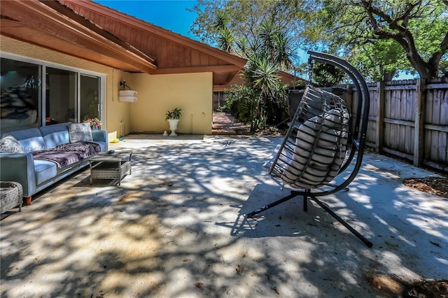19915 NE 10th Place Way, Miami, FL 33179 - view of patio / terrace with fence and an outdoor hangout area