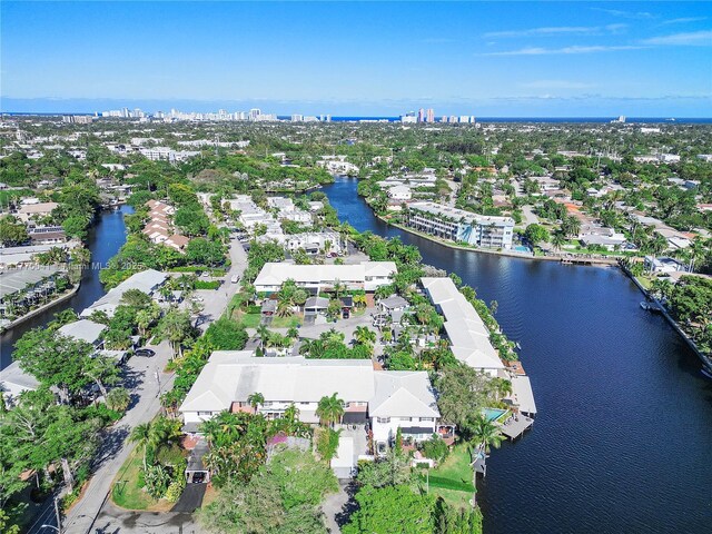8 Hathaway Ln, Wilton Manors, FL 33305 - aerial overview of property's location with a large body of water, nearby suburban area, and nearby urban area