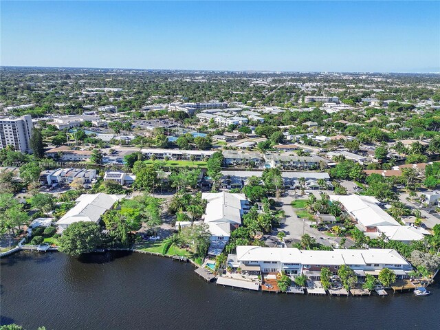 8 Hathaway Ln, Wilton Manors, FL 33305 - aerial view of property and surrounding area with a large body of water and nearby suburban area