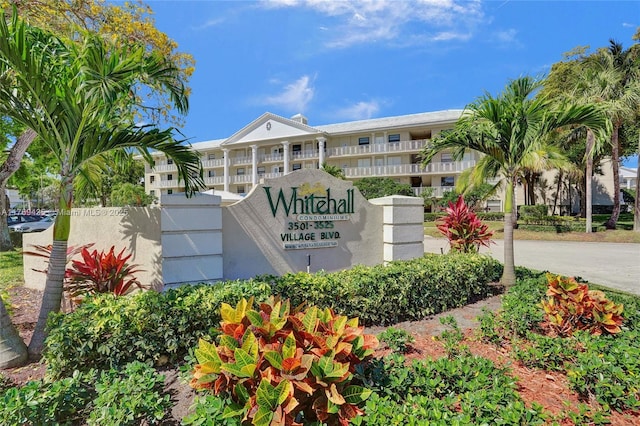 view of community sign