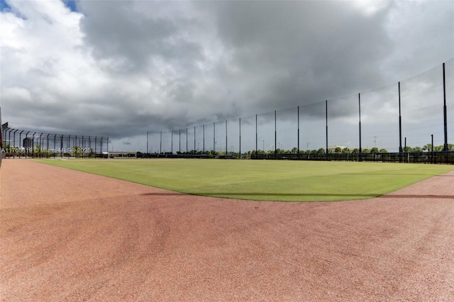 view of property's community featuring fence
