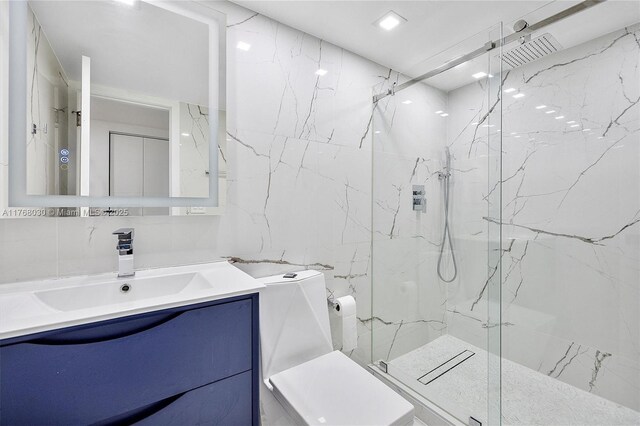 14601 N Kendall Dr Unit 206K, Miami, FL 33186 - bathroom with tile walls and vanity