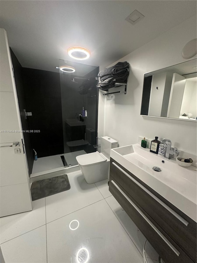 20225 NE 34th St Unit 1022, Aventura, FL 33180 - full bath with vanity, toilet, tile patterned flooring, and a shower stall