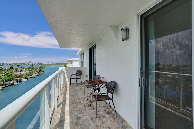 balcony with a water view